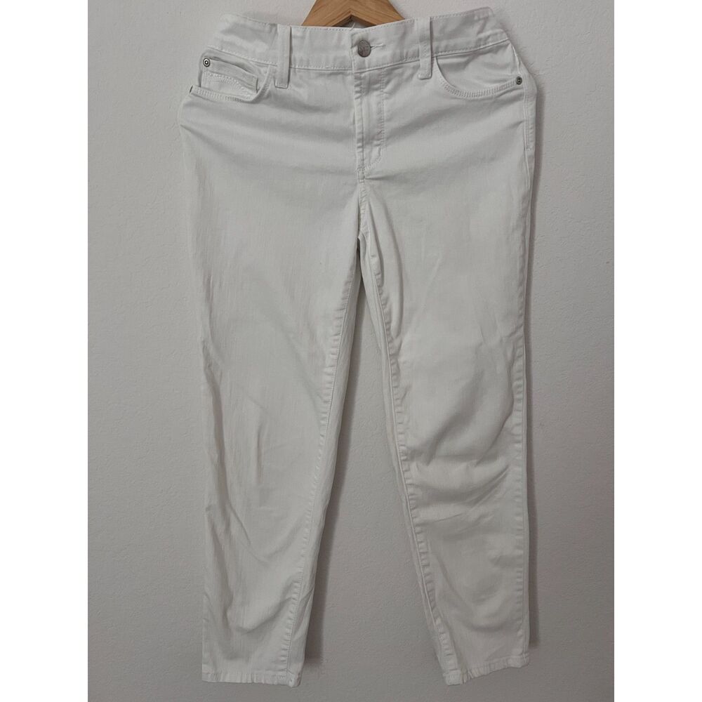 NYDJ Women's Lift-Tuck Technology White Jeans Denim Ankle Preppy Size 6